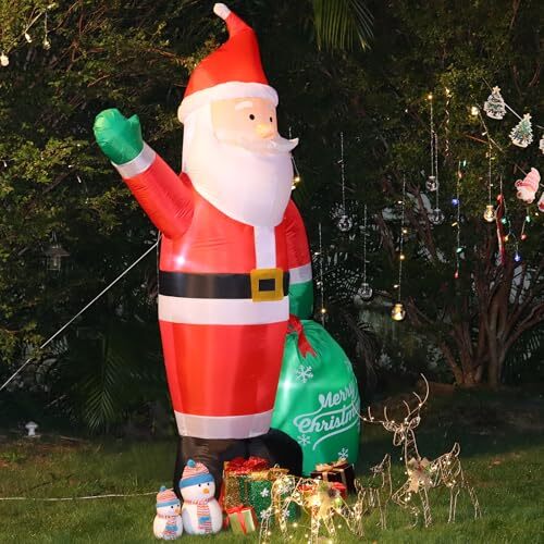 Christmas Inflatable Santa Outdoor Decoration: 8 FT Blow up Santa Claus Carry - Picture 5 of 5