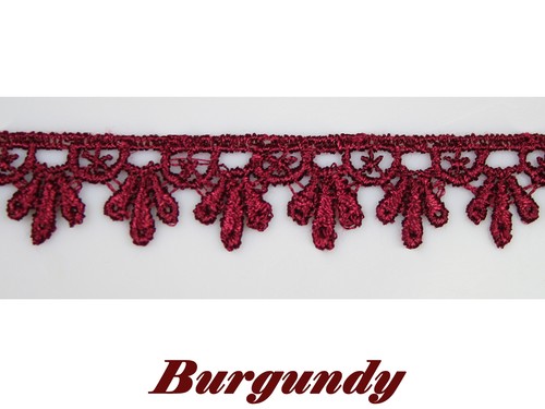 5/8" to 5 1/8" Wide 12 Color Floral Embroidery Venice Lace Guipure Trim by Yard - Picture 49 of 119