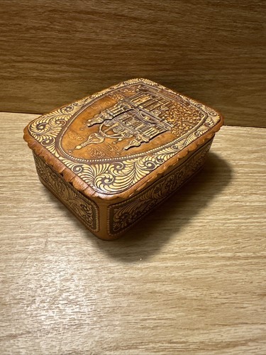 Wooden Russian Birch Bark Box Church Hand Carved Jewelry Trinket Casket Wood - Picture 8 of 16