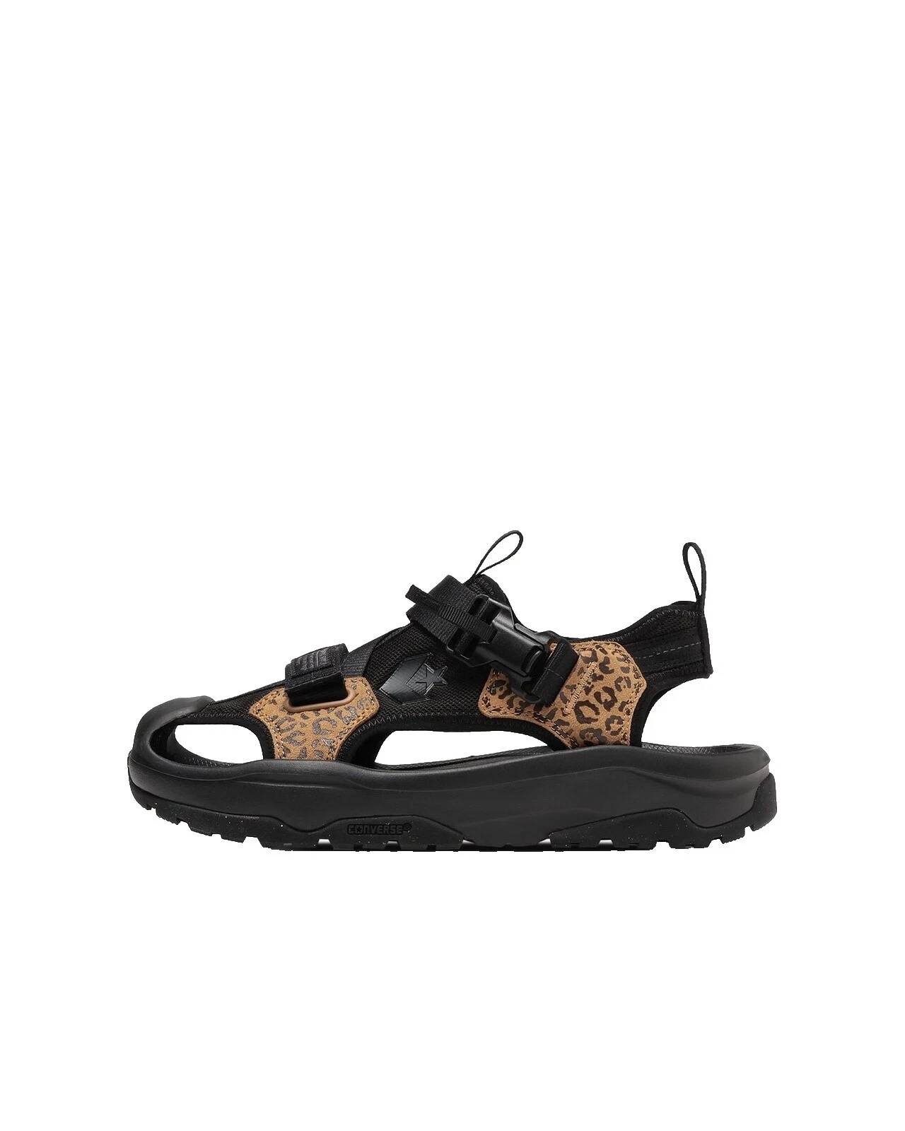 Sandalias superiores de cuero con estampado animal para hombre