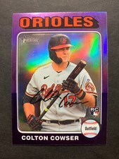 Colton Cowser 2024 Topps Heritage Purple Hot Box Refractor #388 Rookie RC