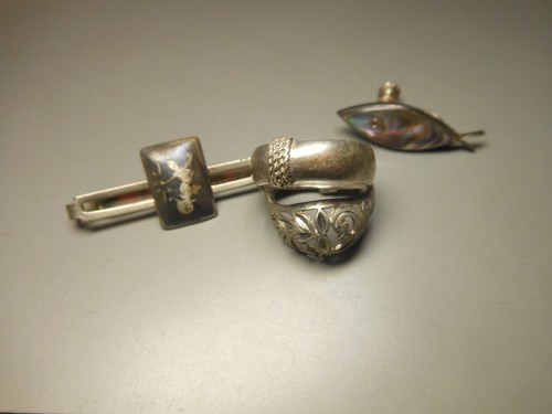 Lote de Anillos de Joyería de Esterlina Siam Clip Bailarina Abulón Pendientes de Pez Mexicano - Imagen 6 de 11