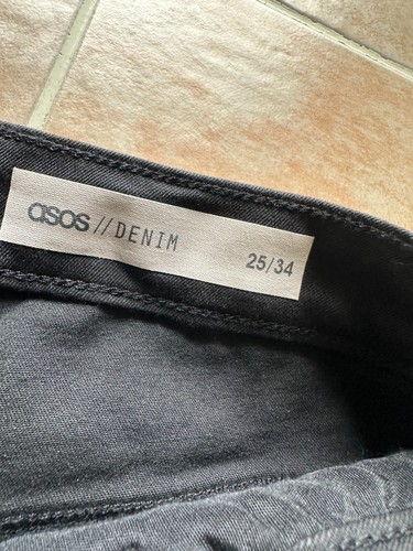 New ! Asos denim knee distressed black slim jeans women 25 - Picture 10 of 11