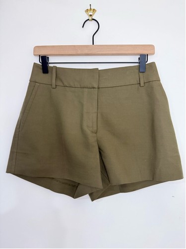 Women's NEW Reiss Lyla Twill Shorts Size 4 Khaki Olive Summer Trendy $180 MSRP - Picture 5 of 8