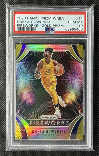 2020 Panini Prizm WNBA Nneka Ogwumike Fireworks #11 Gold /10 PSA 10
