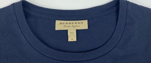 Burberry T-shirt Cotton Crew Neck Cotton Blue Size M US40 - Picture 4 of 9