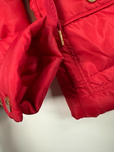Y2k Juicy Couture Womens Full Zip Quilted Puffer Cropped Jacket Red Sz 17.5x23.5 - Picture 15 of 20