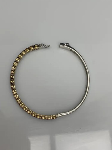 3Ct Round Cut Ruby and Real Moissanite Bangle Bracelets 14K Two-tone Gold Plated - Picture 10 of 14