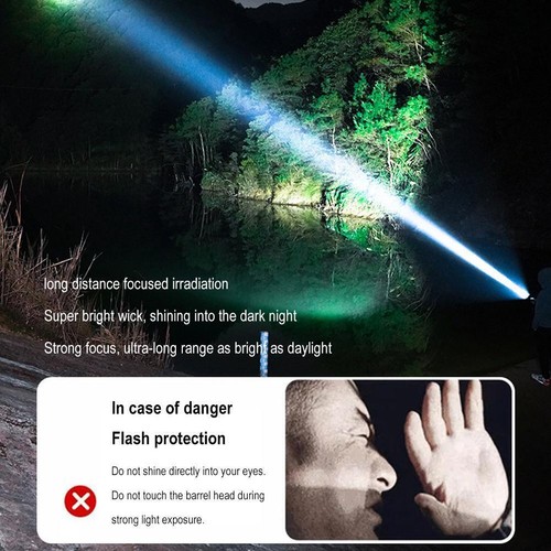 LED Flashlight USB Rechargeable Torch Light High Power Flashlight N0G9 - Picture 7 of 15
