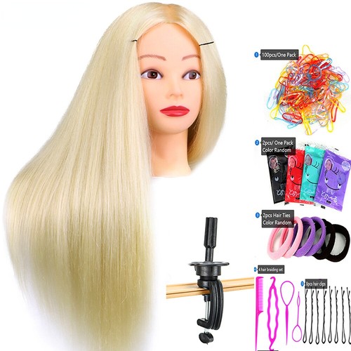 Schaufensterpuppe Kopf mit 80% Echthaar für Friseur Praxis Styling Training  - Bild 26 von 27