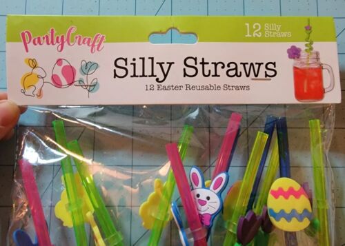 Party Craft Brand: 12 Colorful Easter Silly Straws - Brand New & Free Shipping - Picture 3 of 10