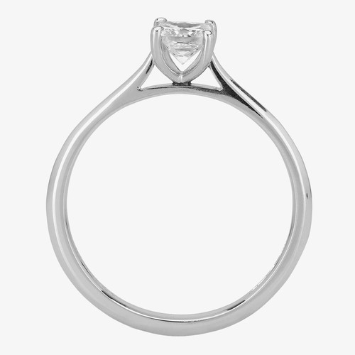 Anello Solitario Diamante Diamante Taglio Principessa Platino 1888 0,40ct RI-2022 - Foto 2 di 3