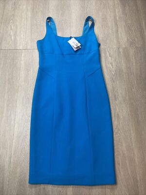 DVF Diane Von Furstenberg Myla Dress Size 8 Blue Sleeveless $348 Date Night New