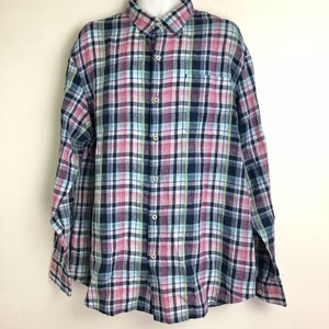 Tommy-Bahama-Romario-Madras-Plaid-Button-Front-Long-Sleeve-T315677-Size-XL