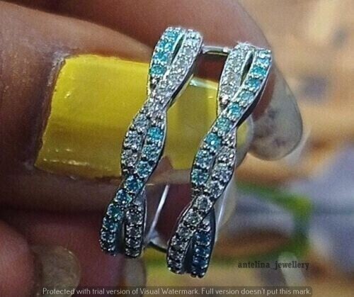 2 Ct Round Cut Simulated Blue Topaz Enhancer Wedding Ring 14k White Gold Plated - Picture 5 of 8