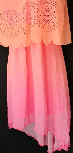 GIRLS SIZE 12** FLOWING ORANGE TO PINK SUMMER DRESS CLOTHING - NEW - Picture 2 of 3
