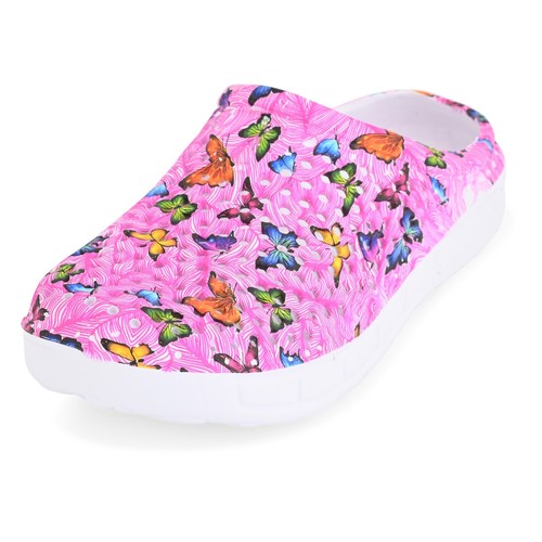 JEFFRICO Clogs for Women Nurse Shoes Garden Shoes Butterfly Black Blue Pink NEW - Picture 31 of 39