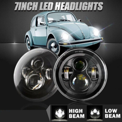 2PCS Fit chevrolet P10 P20 P30 Van 7'' LED Headlights Angel Eyes DRL Hi-Low Beam