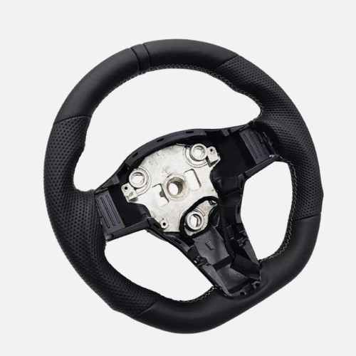 Black Ring Sport Leather Steering Wheel For Tesla Model 3 / Y HEATED - Bild 3 von 6