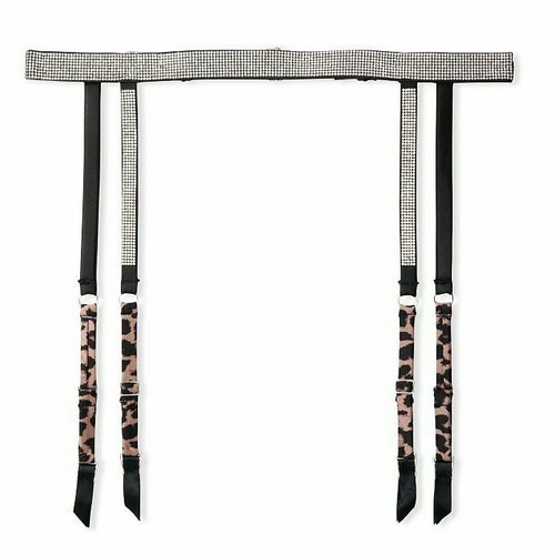Victoria's Secret MED/LARGE *SEHR SEXY* GLÄNZENDER GURT STRUMPFBAND Nougat Leopard - Bild 7 von 13