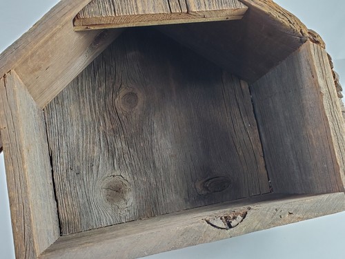 Handmade Barn Wood Nativity Stable Manger Creche Barn 19 3/4”L  Vntg Christmas - Bild 8 von 16