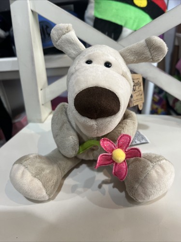 Boofle Plush Toy with Pink Flower - 20cm Brand New With Tags Soft Gift Christmas - Picture 1 of 8