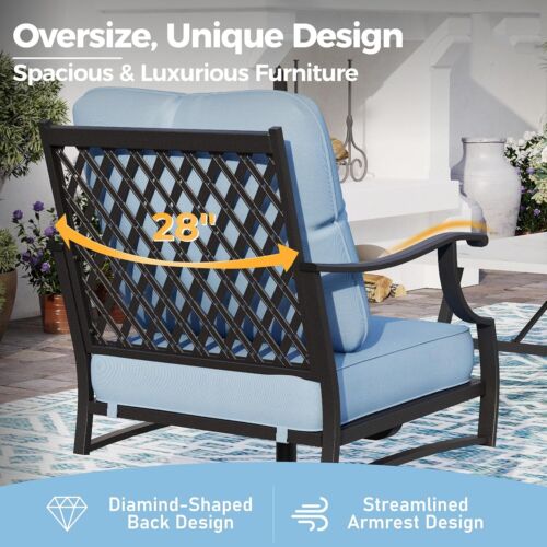 5 Piece Patio Furniture Set Outdoor Conversation Set for Lawn Garden Backyard US - Picture 5 of 11