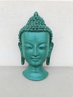 Buddha Green Teal Resin Sculpture Wall Hanging Decoration Mask