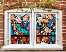 3D Crowd A823 Window Film Print Sticker Cling Stained Glass UV Sinsin