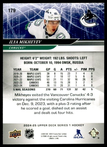 2024-25 UD Upper Deck Series 1 Hockey Base Cards *Pick Your Cards* U-Pick - Picture 360 of 402