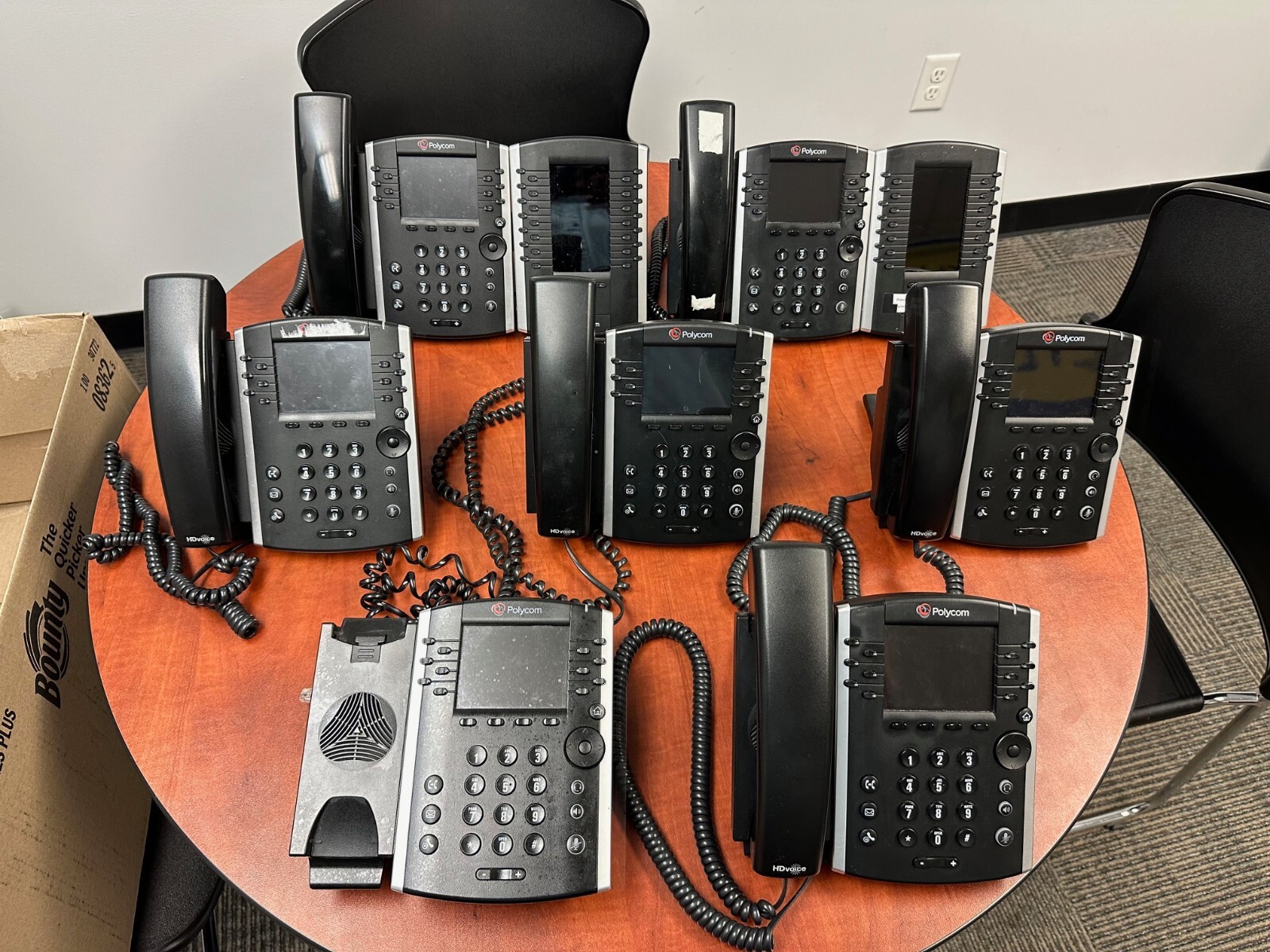 Lot of 7 Polycom VVX 410 12-lines VoIP Phones & 2 VVX Color Expansion ...