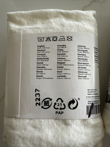 2 Set IKEA Dytag Cushion cover, Euro 26x26 " 105.213.73 White Pillow Case - Picture 8 of 9
