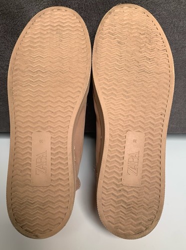 Zara Sneakers 100% Suede Split Leather Upper & Faux-Fur Lining Size 8/39EU - Picture 10 of 10