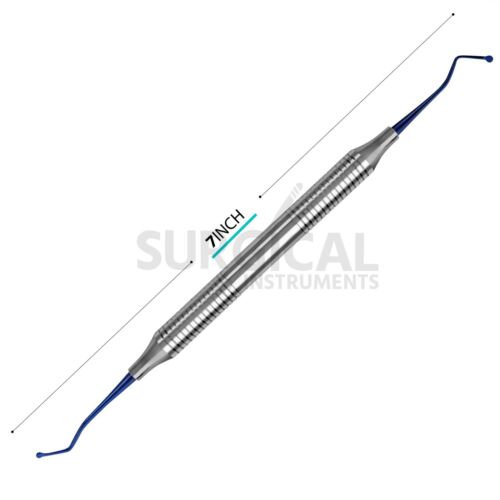 Excavadora recubierta de titanio azul de doble extremo #19 dental oral grado alemán 5 piezas - Imagen 2 de 8