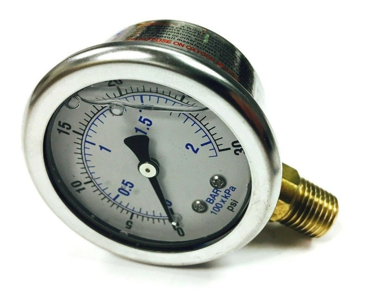 110822 QUINCY OIL PRESSURE GAUGE 1/4'' BOTTOM MOUNT 0-30 PSI