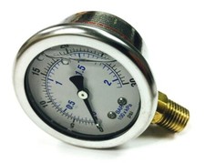 110822 QUINCY OIL PRESSURE GAUGE 1/4'' BOTTOM MOUNT 0-30 PSI LIQUID FILLED