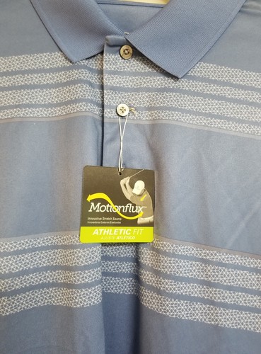 NWT, PGA TOUR Pro Series Polo Shirt Lg Driflux Sunfluex Blue Striped $60.00 - Picture 2 of 10
