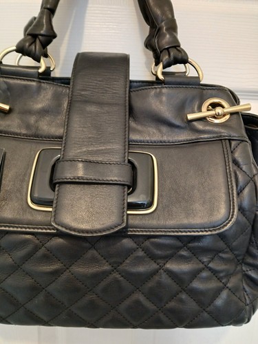 BNWT Jaeger 125 Large Regent Quilted Bag Black Leather Shoulder Gold Hardware - Picture 5 of 12