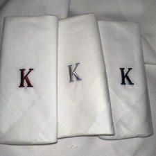 Monogrammed Handkerchiefs for Men Soft Hankies for Men  Great Monogrammed   K  