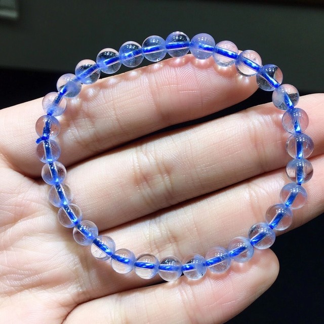 5.8mm Rare NATURAL Clear Beautiful Blue Dumortierite Crystal Beads Bracelet AAAA 5.8mm Rare NATURAL Clear Beautiful Blue Dumortierite Crystal Beads Bracelet AAAA