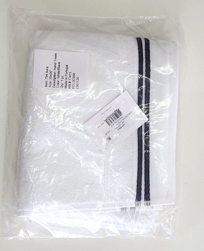 Sferra Aura Hand Towel White/Black 20x30 in - Picture 2 of 6