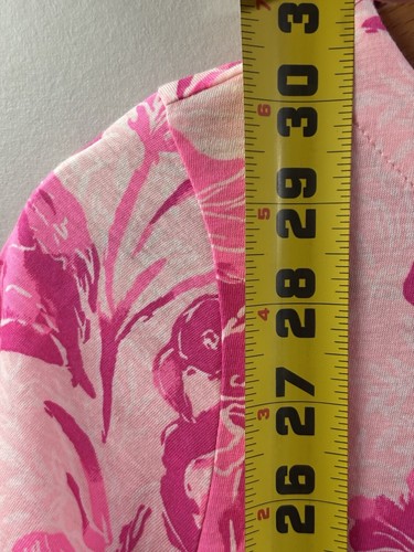 Vestido Lilly Pulitzer Niña XL 12-14 Rosa Floral Flamenco Volantes Manga Corta Usado en Excelente Condición - Imagen 7 de 7