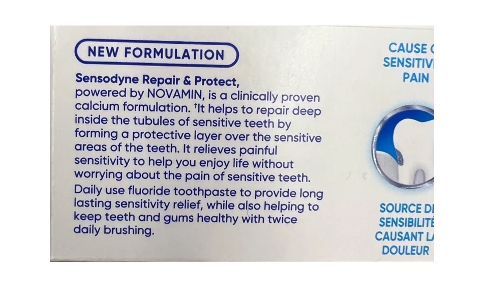 Pasta de dientes blanqueadora Novamin x4 tubo 75 ml Sensodyne Repair & Protect Deep Repair Foto 2 de 3