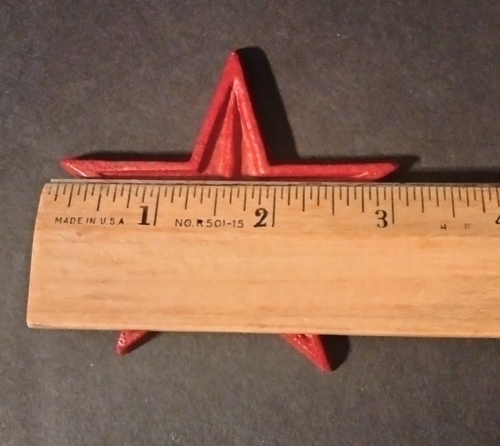 3" Red Wall Decor Metal Star Symbol Red Star Emblem w/Central Circle - Picture 5 of 5