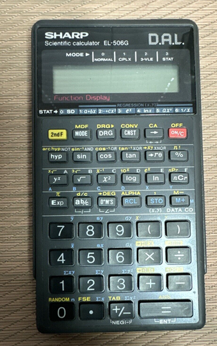 Vtg Sharp EL-506G Scientific Calculator D.A.L. & Case - 第 1/5 張圖片