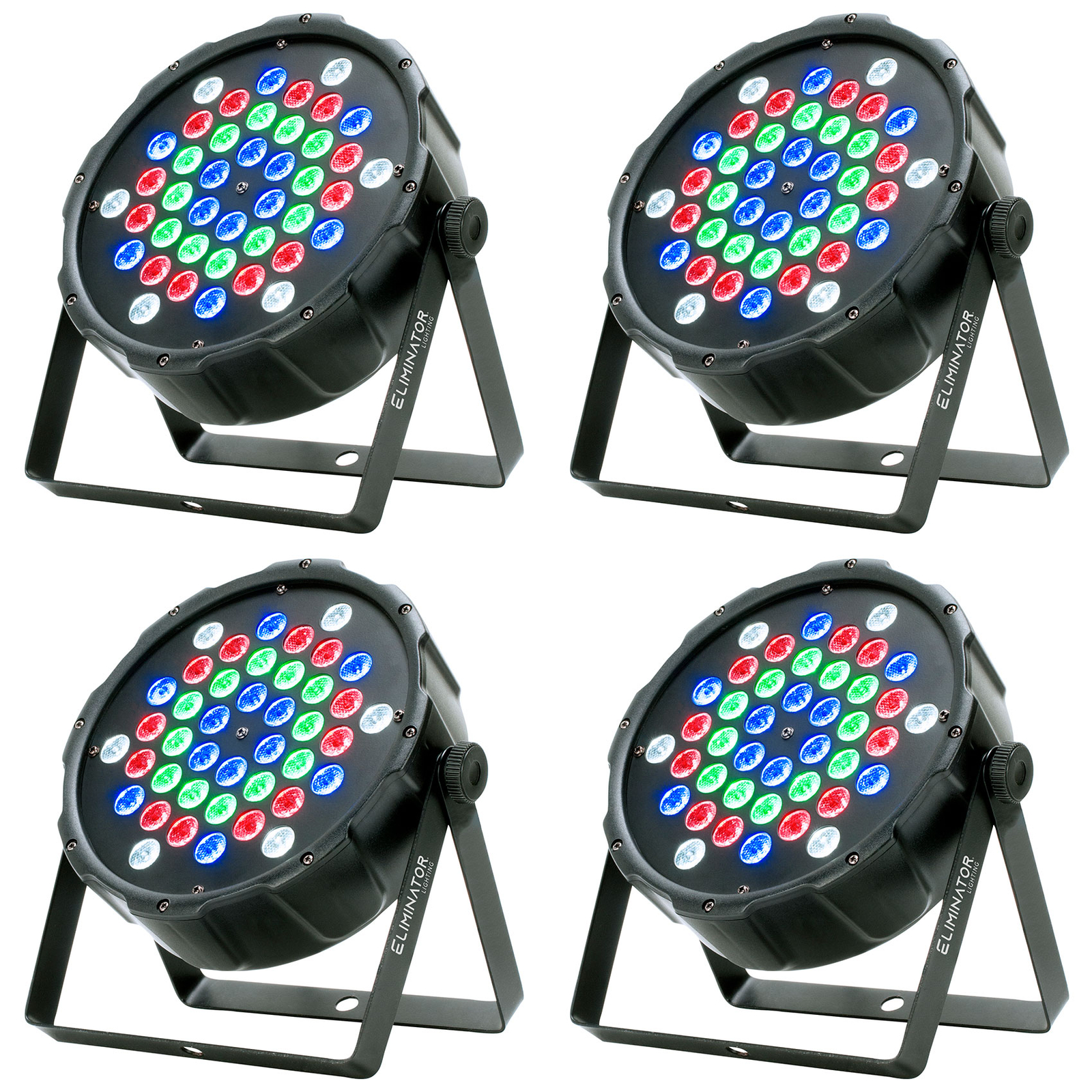(4) Американский DJ Eliminator LP 42 RGBW 42 x 1 Вт LED DMX Par Wash Lights ADJ