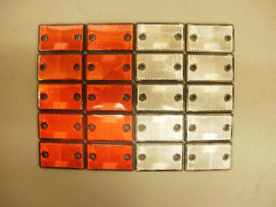 20 X Red White Square Reflectors For Driveway Gate Fence