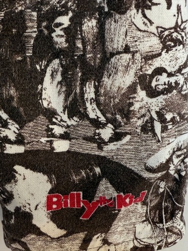 Vtg 1970s Kids Billy the Kid All Over Print Jeans Size 5/6 Wild West Outlaw 70s - Picture 7 of 12