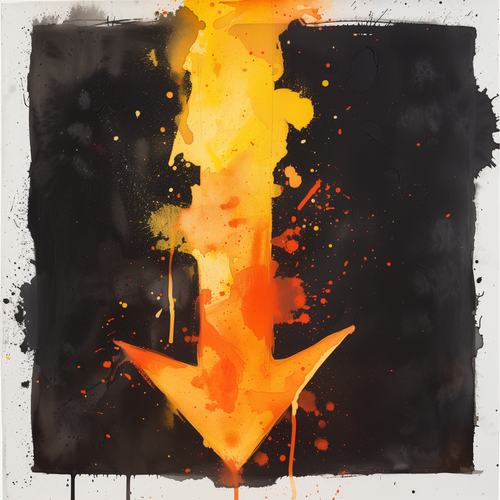 "DOWN IN FLAMES" CANVAS ART PRINT 18X24" or 24X36" READY TO HANG GRAPHIC ARROW - Picture 4 of 5