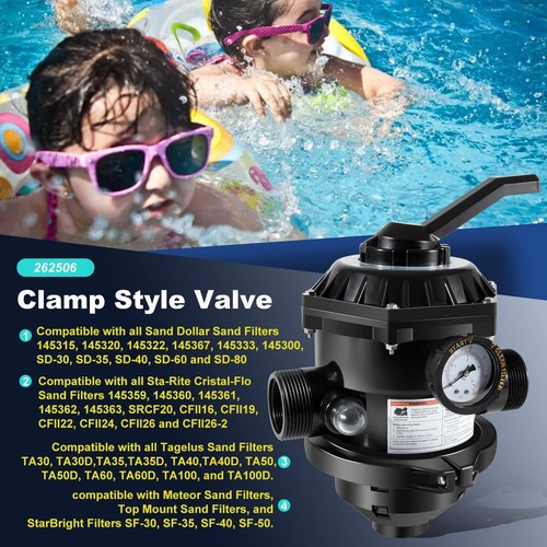 for Pentair  262506 1-1/2'' 6-Way Clamp Style Valve for Pool & Spa Sand Filter - Picture 2 of 13